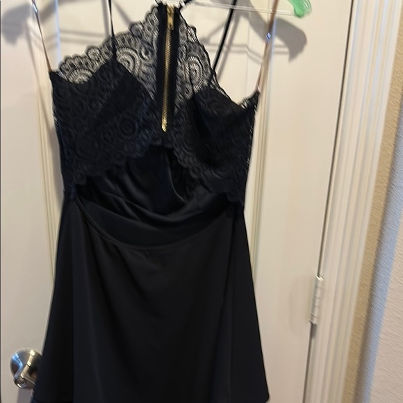 Honey and Rosie Black Asymmetrical Mini Dress - Picture 2 of 3